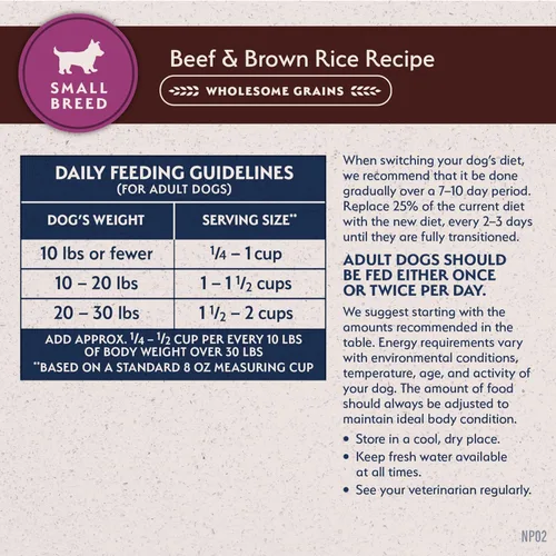 Miniatura 9 de Natural Balance Alimento seco para perros adultos de raza pequeña con ingredientes limitados, granos saludables, carne de res y arroz integral, 4