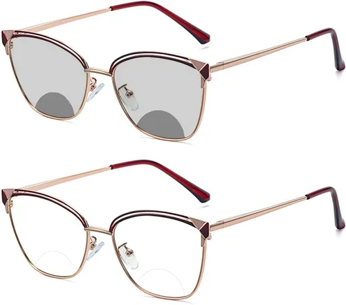 laureles Gafas de sol de gato de transición, fotocromáticas, bifocales, de lectura, para presbicia, para mujer