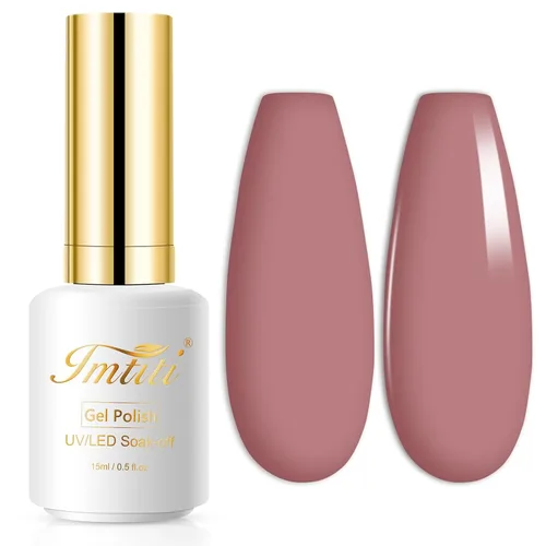 Miniatura 55 de Esmalte de uñas de gel con purpurina, 0.5 fl oz, color rosa brillante, de remojo, con LED, UV, kit de esmalte de uñas de gel para manicura en salón