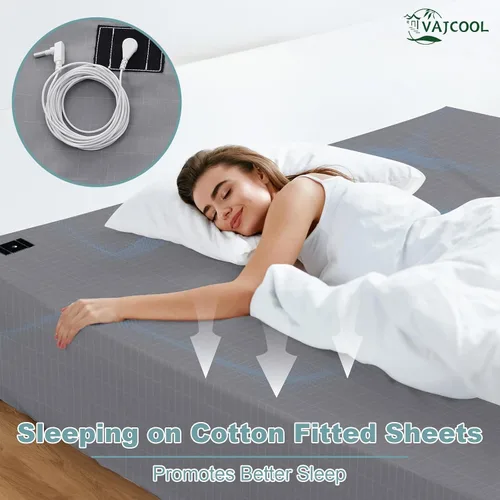Miniatura 2 de Grounding Sheets - Sábana bajera ajustable de 39 x 75 x 15 pulgadas, 10% fibra plateada pura, sábanas de cama con tierra para mejorar el sueño