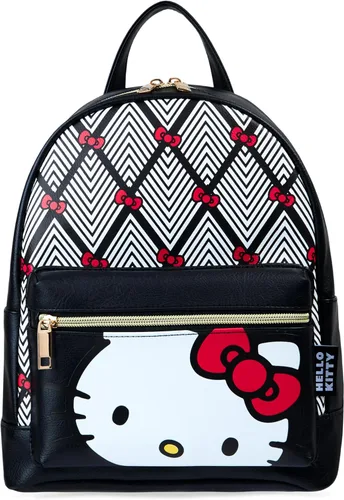 Hello Kitty Sanrio Mochila para Adolescentes Mujeres Kawaii Mochila de Día de Cuero Sintético, Mochila, Mochilas para Viajes, Regalos para Mujeres