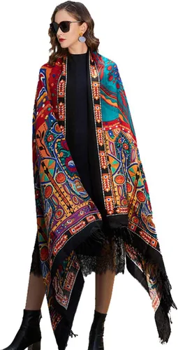Miniatura 175 de DANA XU Manta de pashmina extragrande 100% de lana merina, bufanda de viaje, bufanda de cachemira para mujer, otoño e invierno, chal de gran
