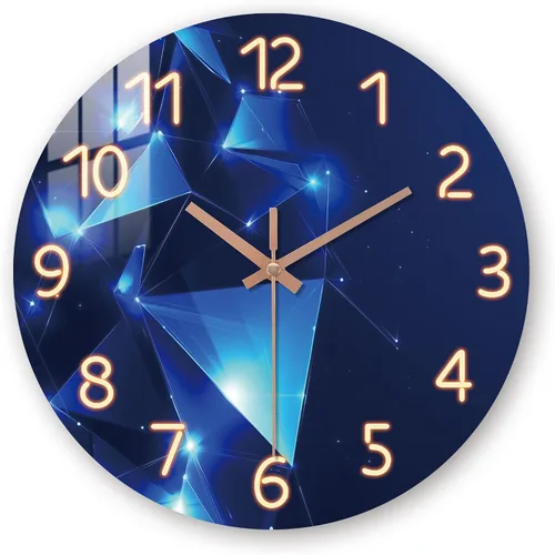 Miniatura 9 de Reloj de pared verde azulado para sala de estar de 12 pulgadas, reloj de pared de mármol a pilas, cuarzo redondo, dorado, silencioso, sin tictac