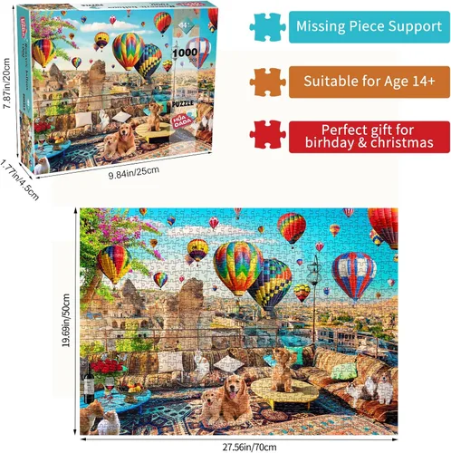 Miniatura 4 de Jigsaw Puzzles 1000 Pieces -1000 Piece Puzzles for Adults 1000 Pieces Pieces Puzzle Game Decompression Toys hot air Ball Puzzle