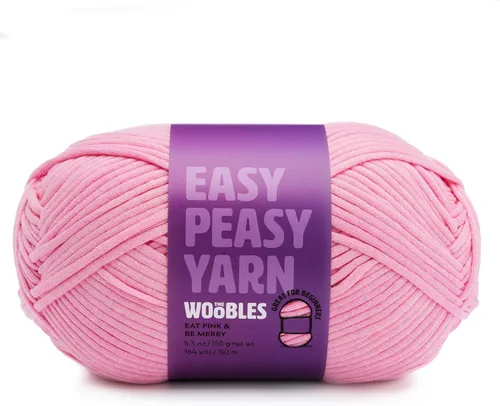 Miniatura 8 de Woobles Easy Peasy Hilo para Principiantes - Hilo de Ganchillo y Tejer - Mediano #4 Worsted - Mezcla de Algodón-Nailon Vamos a Ketchup Pronto