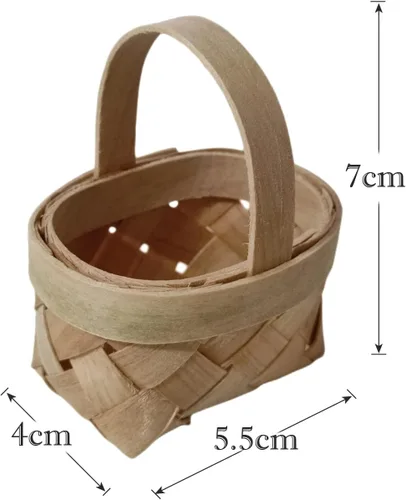 Miniatura 5 de Mini cesta de regalo tejida a mano de bambú, cajas de dulces, caja de embalaje de chocolate, perfecta para baby showers, cumpleaños, recuerdos