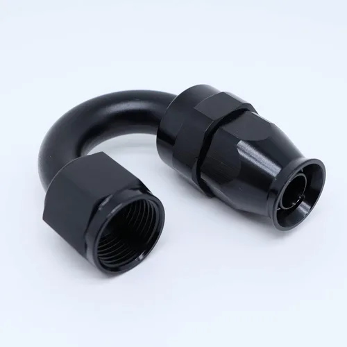 Miniatura 5 de AN-6 6AN AN6 45 grados PTFE reutilizable giratorio montaje manguera extremo A negro 80-045-06BK