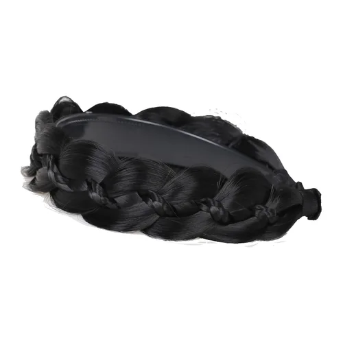 Miniatura 3 de Diadema trenzada de pelo sintético, aro de pelo clásico, grueso, ancho, trenzado, peluca de trenzas esponjosas, accesorio de belleza para mujeres