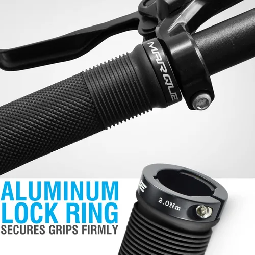 Miniatura 3 de MARQUE Race Mountain Bike Handlebar Grips – Collar de anillo de bloqueo único MTB y BMX para manillar de bicicleta con agarre antideslizante