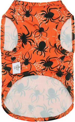Miniatura 3 de CuteBone Camisas de Halloween para perros, paquete de 2, ropa suave para mascotas, chaleco de verano transpirable para cachorros pequeños y ropa