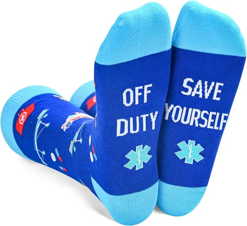Zmart Calcetines divertidos unisex EMT profesor abogado jefe, regalos divertidos EMT profesor abogado jefe tener un buen día regalos