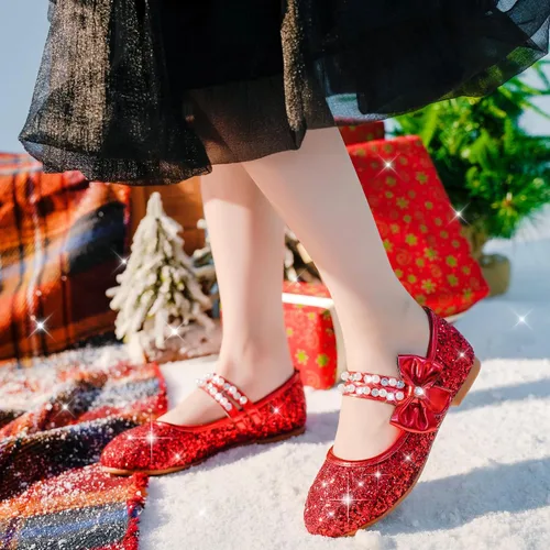 Miniatura 5 de Zapatos de vestir para niñas pequeñas, zapatos de flores, zapatos de princesa, boda, fiesta, zapatos planos para niñas pequeñas y grandes