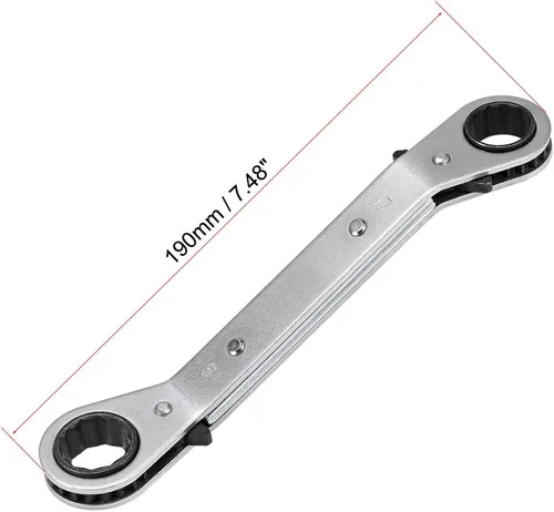 Miniatura 2 de uxcell Llave de trinquete reversible, extremo de caja doble de 0.669 in x 0.748 in, Cr-V