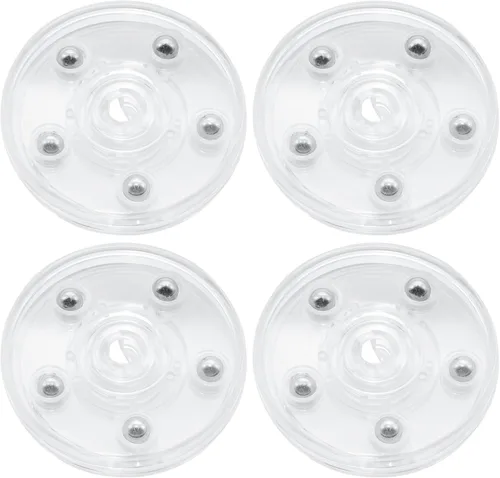 Miniatura 9 de 4 Piezas Negro 2 pulgadas Acrílico Lazy Susan Organizador Giratorio de Mesa con Rodamientos - Placa Giratoria Redonda para Estante de Especias