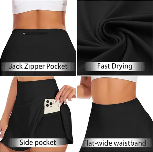 Miniatura 2 de WOWENY Falda pantalón deportiva de tenis para mujer con bolsillos para correr y golf