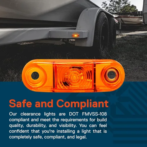 Miniatura 6 de TRUE MODS - Kit de 2 luces marcadoras LED ámbar de 2.5 pulgadas para remolque [DOT FMVSS 108] [SAE P2] [Montaje en superficie] [Impermeable IP67]