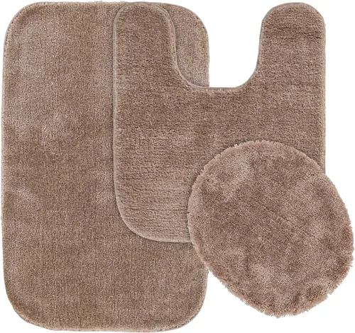 Miniatura 98 de Garland Rug 2 alfombras de baño tradicionales de nailon lavables color morado (17 x 24 pulgadas, 21 x 34 pulgadas), suaves, absorbentes y elegantes