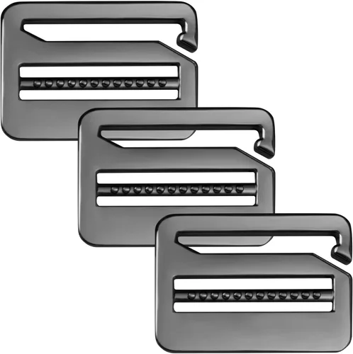 HINZIC 3 hebillas onduladas con gancho en G de 1.48 pulgadas de metal fuerte bloqueo de escalera Tri-Glide Tensión hebilla deslizante correas