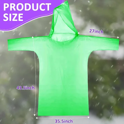 Miniatura 4 de Ponchos de lluvia desechables a granel para adultos, ponchos de emergencia con capucha para hombres y mujeres, viajes, camping, senderismo