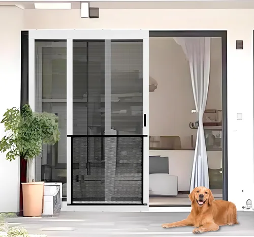 Miniatura 5 de Protector de puerta de pantalla de rejilla de acero para mascotas de Guardian para perros, gatos y mascotas, protector contra arañazos de reemplazo