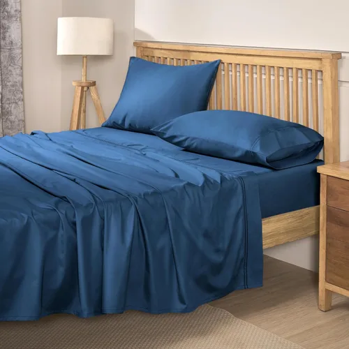 Miniatura 31 de Sábanas de Cama de Algodón 100% Natural Juego de Sábanas Cal King de Tejido Satén de Una Sola Capa 500 TC Ropa de Cama Sólida Transpirable e