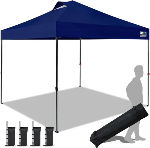 Miniatura 12 de Eurmax Tienda de campaña desplegable de Estados Unidos de 10 x 10, tienda de campaña para eventos de grado comercial con bolsa rodante patentada sin