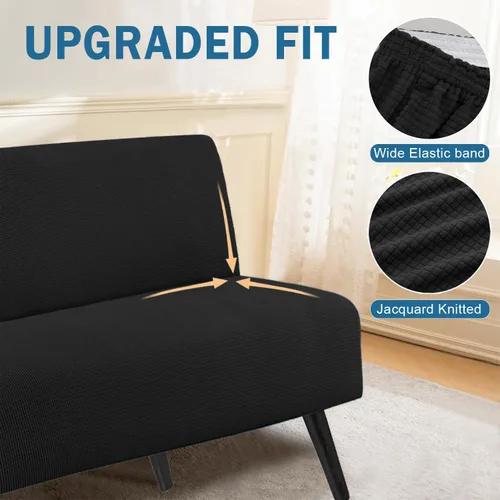 Miniatura 5 de Funda impermeable para futón sin brazos, funda de colchón para sofá cama, tamaño matrimonial, protector de muebles suave y elástico para mascotas