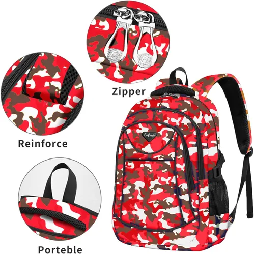 Miniatura 6 de Mochilas ligeras casuales para niños y niñas, mochilas escolares, mochila para laptop de 15 pulgadas, bolsa de viaje