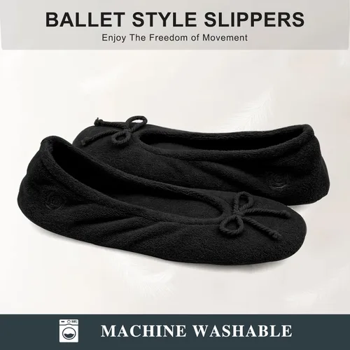 Miniatura 4 de BCTEX COLL Pantuflas de casa de bailarina con lazo para mujer, pantuflas de satén para dormitorio con suela de gamuza para interiores