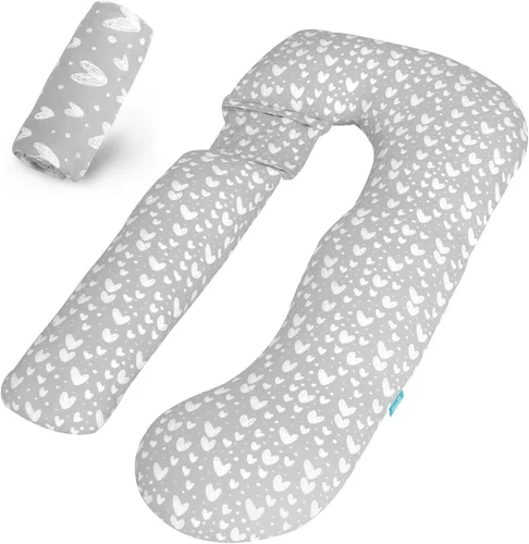 Miniatura 9 de Funda de almohada de embarazo en forma de U 100% algodón (solo funda de almohada), funda de repuesto súper suave que se adapta a la mayoría