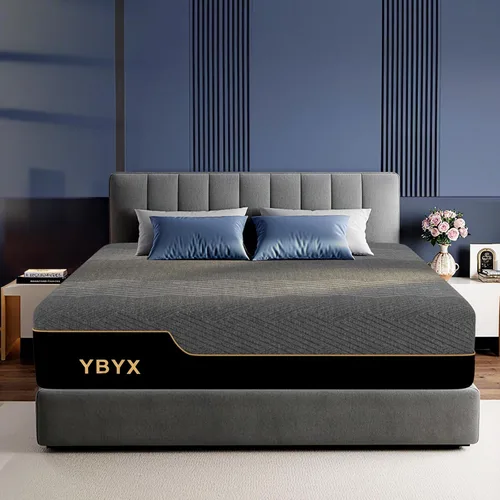 Colchón de tamaño matrimonial, colchones de 12 pulgadas de tamaño matrimonial híbridos con espuma viscoelástica y almohada superior - sensación de