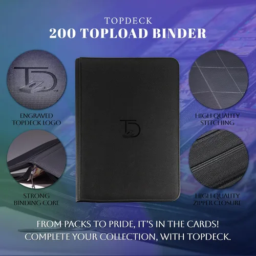 Miniatura 3 de TopDeck 200 TopLoader Binder - Carpeta álbum de 9 bolsillos para tarjetas - Fundas de almacenamiento seguro TCG - Compatible con Yugioh, Magic the