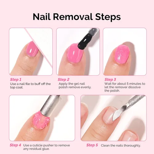 Miniatura 6 de MelodySusie Removedor de esmalte de uñas de gel con kit de removedor de manicura, no necesita remojo o envoltura, fácil y rápida extracción en 5