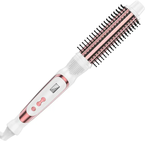 Miniatura 11 de Cepillo térmico de 0.5 pulgadas, rizador voluminizador, cepillo redondo calentado de 1/2 pulgada, turmalina de cerámica calentada, rizador Blanco