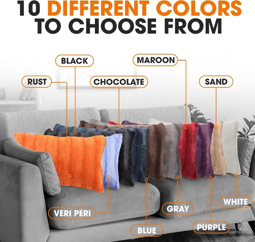Miniatura 8 de Cheer Collection Almohadas decorativas de otoño para sofá, juego de 2 almohadas de piel sintética para sofá, acogedoras almohadas de otoño para sala
