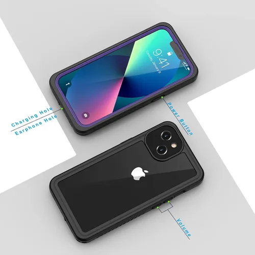 Miniatura 6 de Lanhiem Funda para iPhone 13, impermeable IP68, a prueba de polvo, a prueba de golpes, con protector de pantalla integrado, cubierta frontal