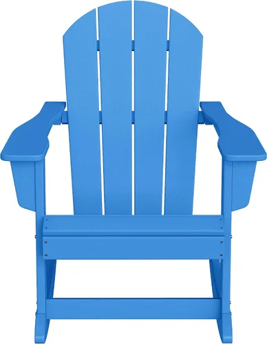 Miniatura 51 de WestinTrends Silla mecedora Malibu de poliéster para exterior/patio Adirondack, Negra