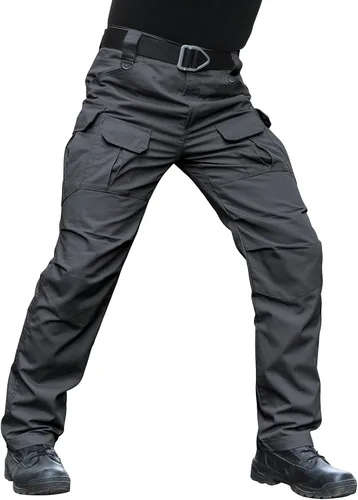 Miniatura 17 de Hiwise Pantalones tácticos elásticos para hombre, resistentes al agua, pantalones cargo Ripstop, ligeros para exteriores, pantalones de senderismo