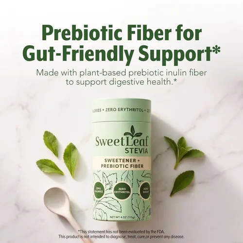 Miniatura 5 de SweetLeaf Tarro agitador de polvo de stevia, edulcorante cero calorías con extracto de hoja de stevia, sin aditivos edulcorantes artificiales, sin