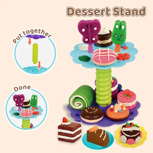 Miniatura 5 de Aprilwolf 75 PCS Juegos de Masa 4 en 1 para Niños de 3-4-8 Años, Kit de Herramientas de Masa para Manualidades de Arte, Juego de Helados Máquina