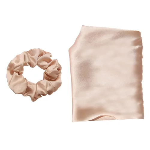 Miniatura 7 de Coleteros para el cabello para mujer, bufanda LFOUVRE Scrunchies, 2 piezas de bufandas anudadas para niñas, bufanda de satén sedoso, banda elástica