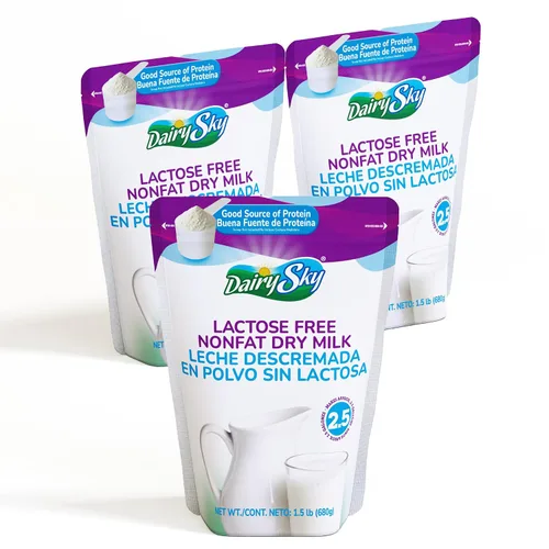 Miniatura 12 de DairySky Leche en Polvo Sin Lactosa 16 Oz - Leche en Polvo Sin Grasa y Sin OMG para Hornear y Café, Kosher con Proteína y Calcio, Gran Sustituto