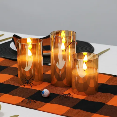 Miniatura 6 de Rhytsing Velas de cristal doradas operadas por baterías con control remoto, juego de regalo de velas LED sin llama, luz blanca cálida - Incluyen 6