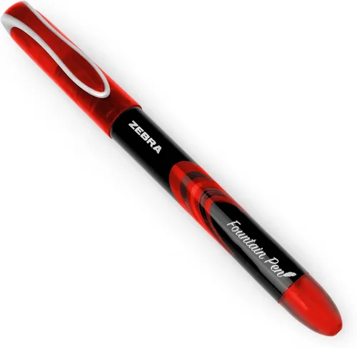Miniatura 2 de Zebra Fuente - Pluma estilográfica desechable, tinta roja, paquete de 6