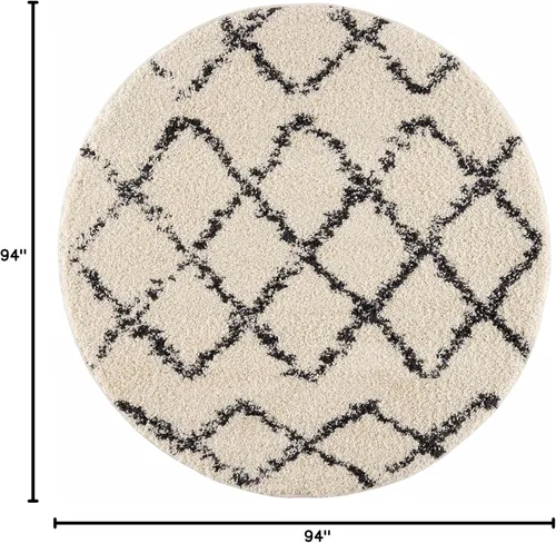 Miniatura 66 de Hauteloom, Duncans - Alfombra de estilo granja de pelo mullido para sala y dormitorio, con borlas - Beige, carbón, gris - 2 pies 7 pulgadas x 7 pies