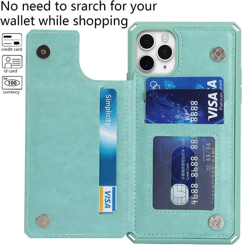 Miniatura 3 de Cavor Funda para iPhone 11 Pro Max con tarjetero, cartera con tarjetero y tarjetero para tarjetas de crédito para iPhone11ProMax