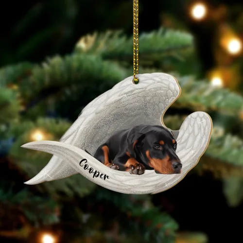 Miniatura 15 de Adorno plano 2D conmemorativo de perro pastor alemán personalizado, alas de ángel para mascotas, regalo de condolencia de pérdida, recuerdo