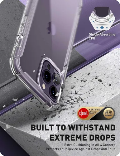 Miniatura 4 de i-Blason Ares - Funda para iPhone 14 Pro Max de 6.7 pulgadas (2022), funda transparente resistente de cuerpo completo con protector de pantalla