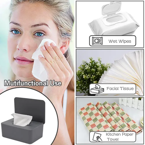 Miniatura 4 de NOVWANG Paquete de 3 dispensadores de toallitas para bebés con tapas, mantiene las toallitas frescas, contenedor de toallitas recargables con diseño