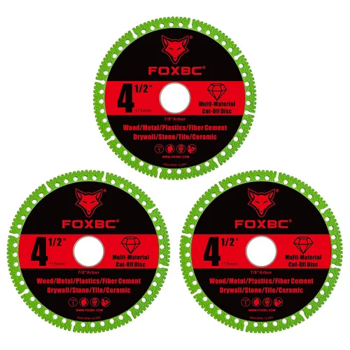 Miniatura 2 de FOXBC Discos de corte multimaterial indestructibles de 4-1/2 pulgadas para amoladoras angulares, eje de 7/8" - Paquete de 3
